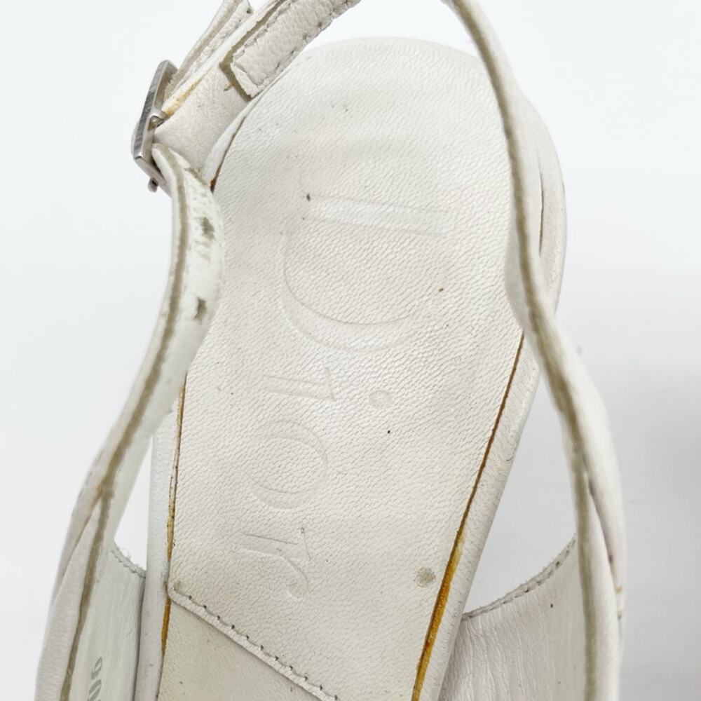 Dior Vintage White Whipstitched Bow CD Charm Pointed Toe Kitten Heels EU 36.5 - Picture 15 of 16